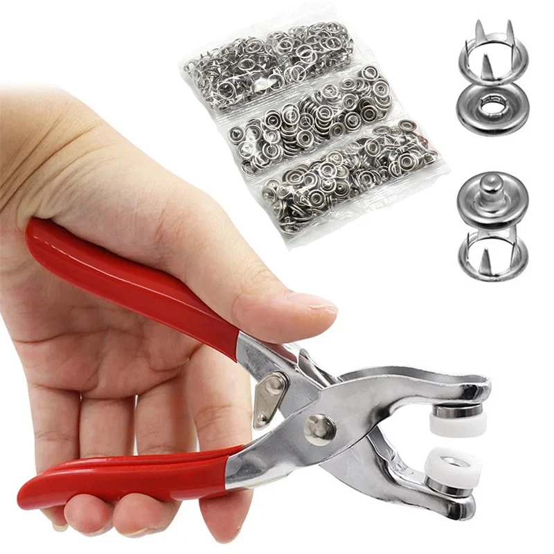 

Five-prong ButtonInstallation Pliers Set 100pc Metal Snap Button Kit For Garment Sewing Clothes Bag Buttons Seam Buckle DIY Tool