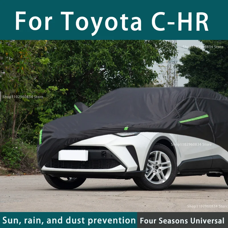 

For Toyota C-HR 210T Full Car Covers Outdoor Sun Protection Dust Rain Snow Protective Anti-hail Car Cover Auto Black Cover