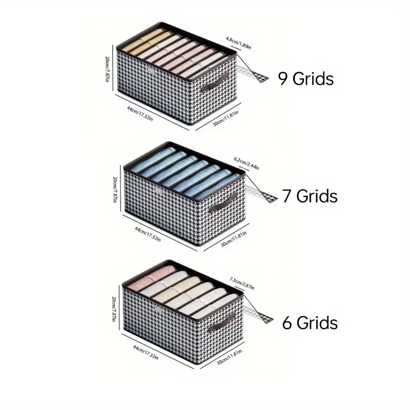 1Pc Lided storage box, clothing storage basket, household foldable clothing, pants classification box, wardrobe storage box