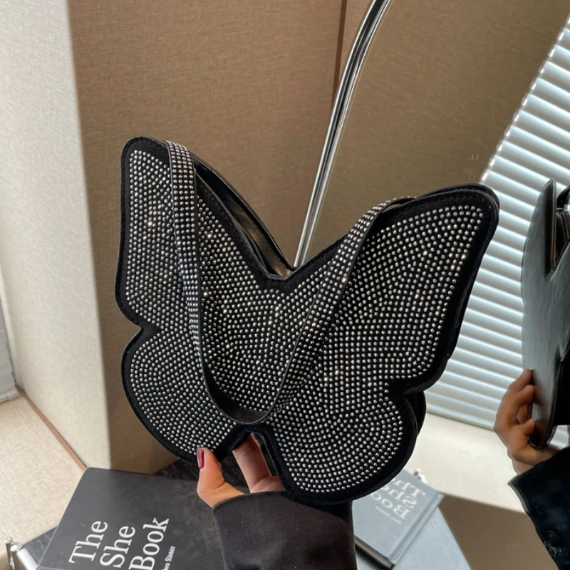 Bolso De hombro con mariposa y diamantes para Mujer, bandolera De alta calidad con cremallera, gran oferta, 2024