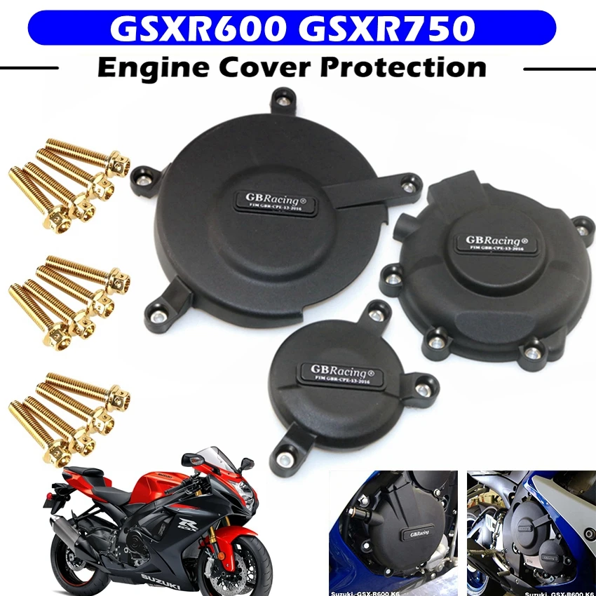 Motorräder Motor Abdeckung Schutz Fall Für Fall GB Racing Für Suzuki GSXR600 GSXR750 2006-2023 K6 K7 K8 K9 L0-M3 GBRacing