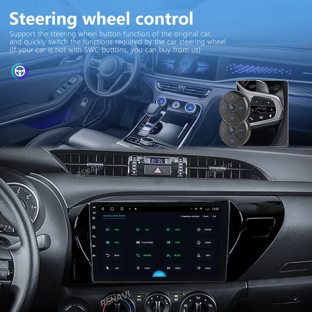 Android 16 Carplay Auto 2K Screen WIFI+4G Car Radio Multimedia Player For Toyota Hilux 2016-2020 2din Autoradio Stereo Head Unit view 3