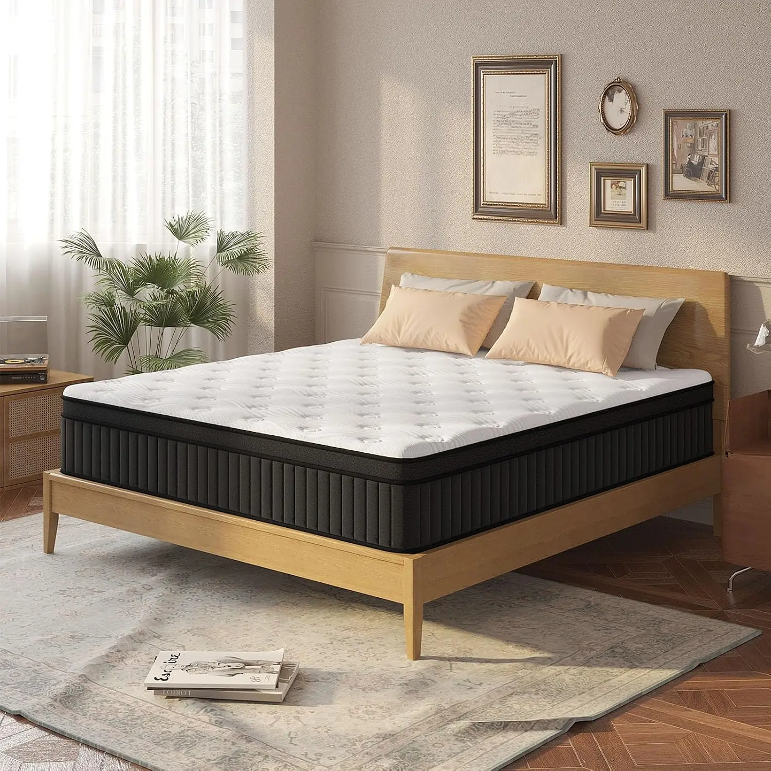 Queen Mattress, Mattress Queen Size 14 Inch in a Box, Hybrid Queen Size Mattresses Medium Firm Support for Pressure, Custom
