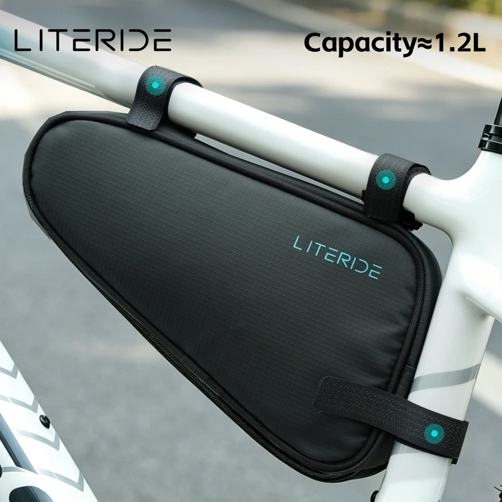 LITERIDE 1.2L Bicycle Bag Side Pockets Twill ToxturoTube Triangle Bag Ride Without Touch Lengs Reflective Bag Bike Accessories
