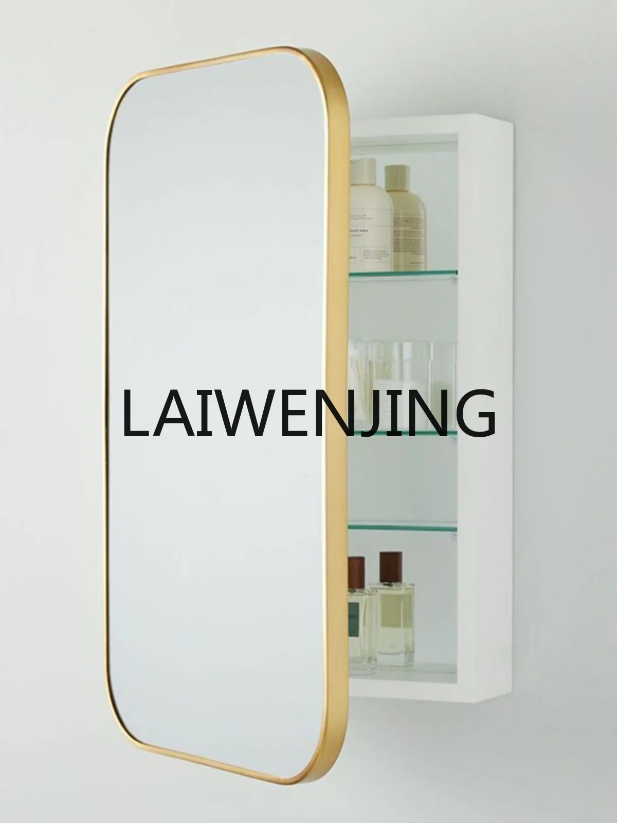 YS6Customized Bathroom Mirror Cabinet Separate Wall-Mounted Wash Mirror Belt Paper Extraction Mouth