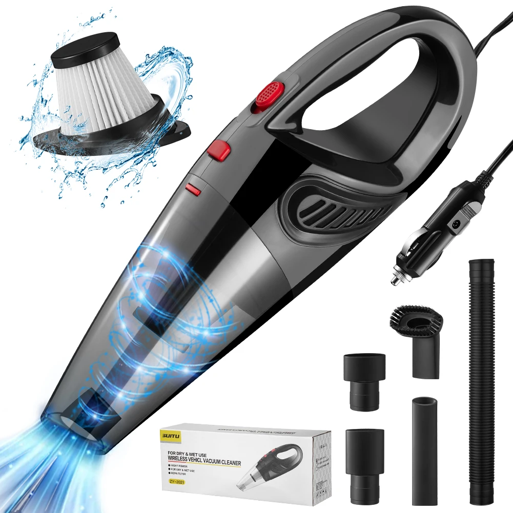 Corded Car Dust Vacuum Cleaner Handheld 4000Pa 12V High Power Strong Suction Wet Dry dual-use Vacuum Duster