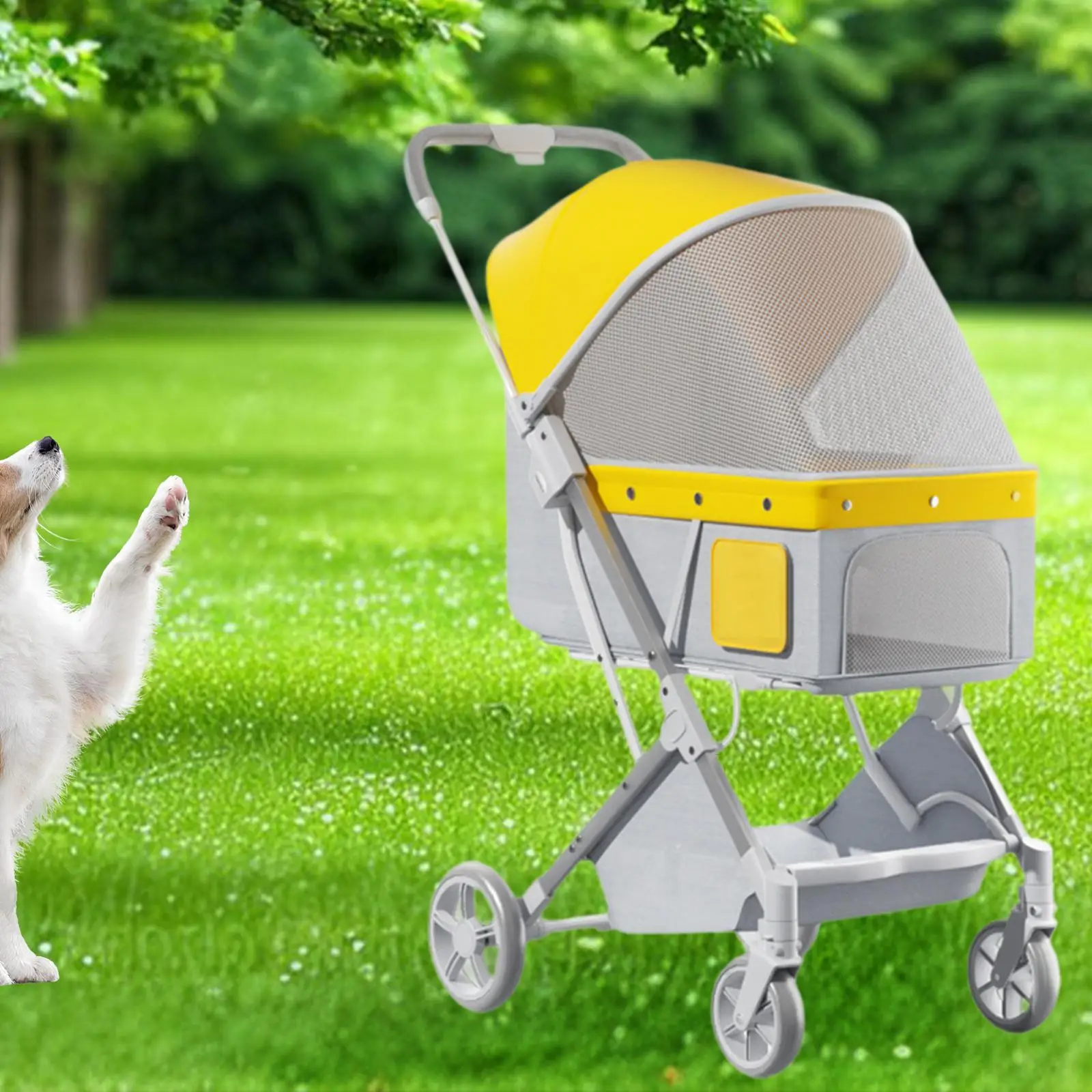 Folding Pet Trolley Dog Carrier Pet Travel Stroller for Small Pet Dogs Cats