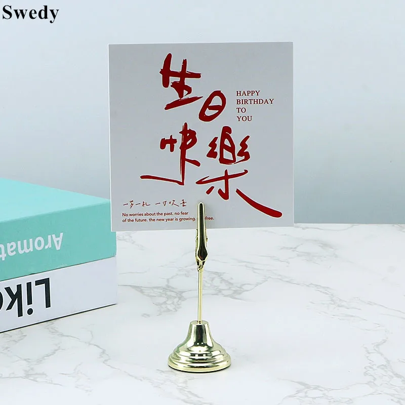 Metal Wedding Photo Picture Clip Stand Table Place Card Holder Restaurant Menu Paper Sign Holder Display Stand