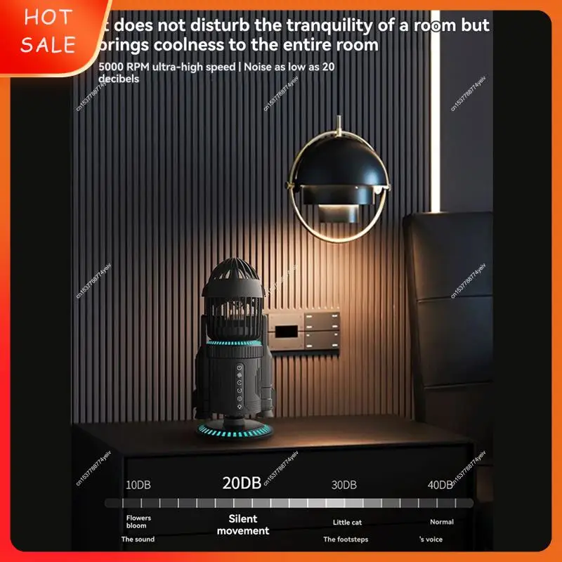 Ventilador de foguete espacial com sistema de pulverização recarregável 3 níveis brisa ajustável rgb silencioso desktop cooler ventilador ornamento brinquedo a62x