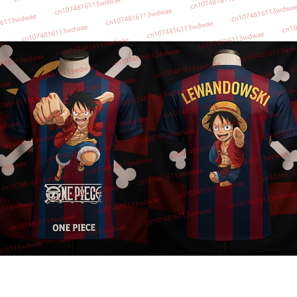 2025 One Piece Jersey Luffy Football Jersey Barce Football Special Edition Lewandowski 9 Jersey Kit Spain Football Jersey Kit