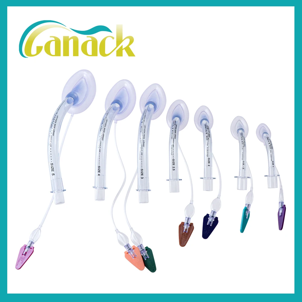 Canack PVC Larynx Airway Mask - Wegwerp LMA Steriel Anesthesie Ademhalingsmasker Zacht kussen Intubatie voor volwassen kind