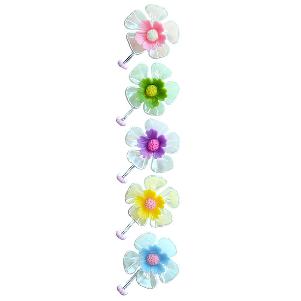 

5pcs Resin Shaking Mini Flower Car Decor Head Flowers Car Dashboard Decorations Reusable Lightweight Small Adornments