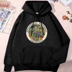 Psychedelic Research Volunteer Colourful Retro Mans Hooded Street Autumn Sweatshirtfashion Sports Pullover Casual Loose Mens Top