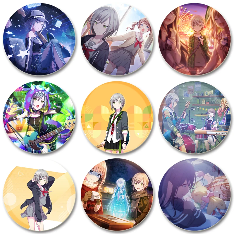 Project SEKAI Anime Hinomori Shiho Leo Badge Round Tinplate Brooch for Clothes Bag Hat Accessories Enamel Pins Gifts for friends