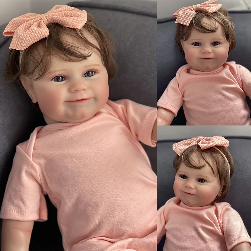 

50cm Maddie Reborn Doll Touch Soft with Rooted Hair Cloth body 3D Skin Tactile Sensation Toys for Girls Reborn Dolls