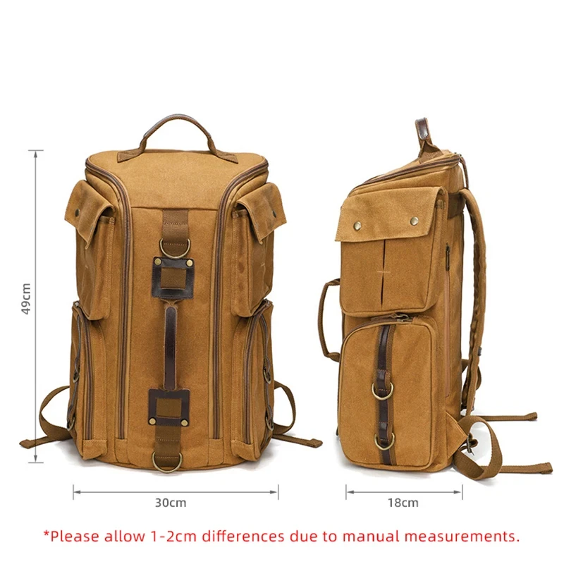 Mochila de negocios al aire libre, mochila Retro impermeable de gran capacidad, bolsa de almacenamiento portátil multifuncional para senderismo, deporte y viaje