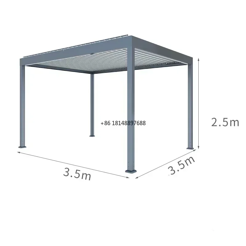 Aluminium Gazebo Outdoor Pergola 4x4 4x6 5x6  bioclimatic pergola Gazebo with wind and water resistance