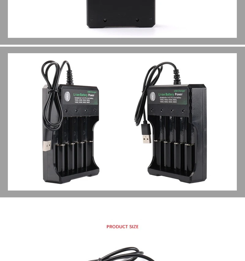 2/4-Slot-Ladegerät für 18650 Lithium-Akkus, Dual DC 4,2 V 1000mA für 18500 wiederaufladbare Akkus – Detail 6