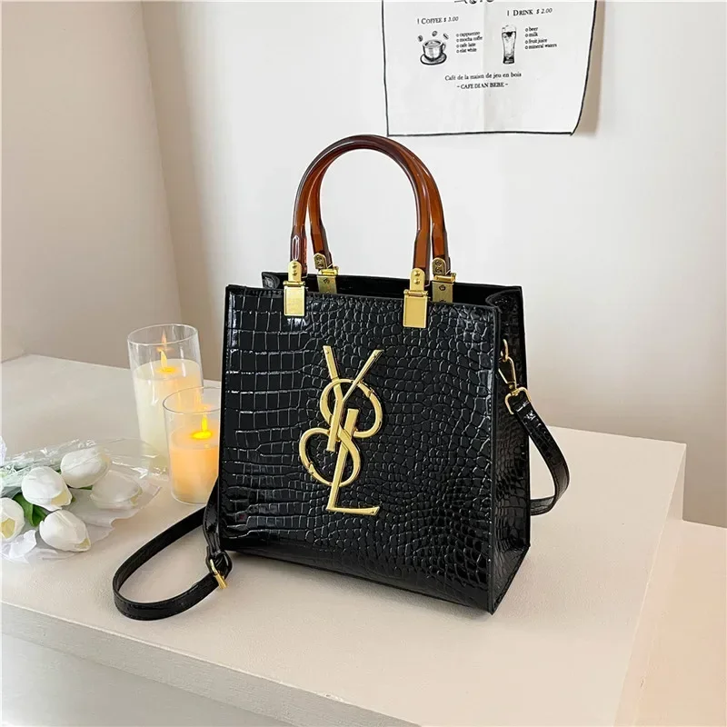 

High-end light luxury crocodile pattern hand-to-wear tote bag for women 2025 new one-shoulder diagonal straddle bag
