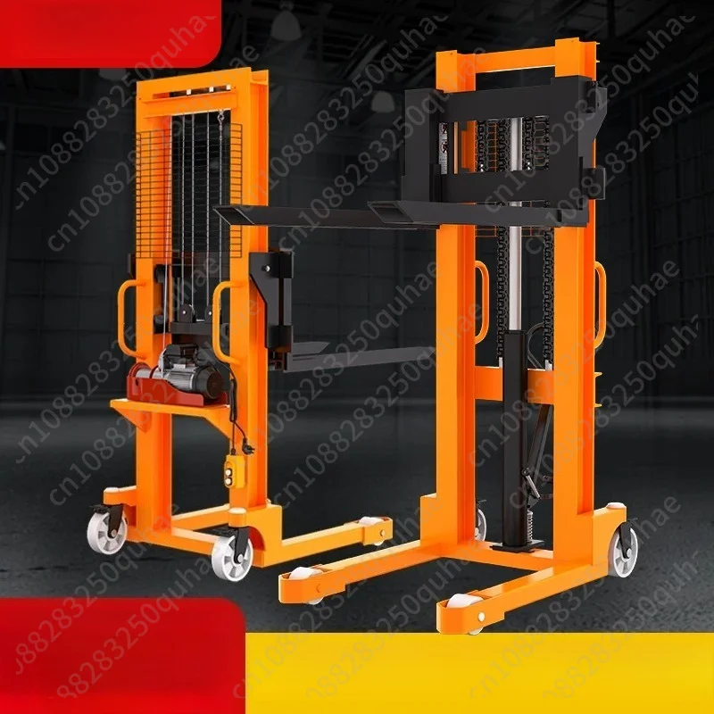 Mini Hydraulic Forklift 1T 2T, Manual Electric Stacker, Hand Push Pallet Jack for Warehouse Handling
