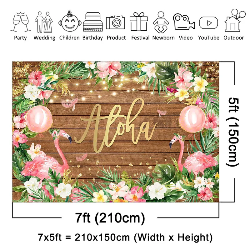 Mocsicka Aloha telón de fondo verano Luau flores tropicales fotografía hawaiana decoraciones de fondo cumpleaños Baby Shower fiesta