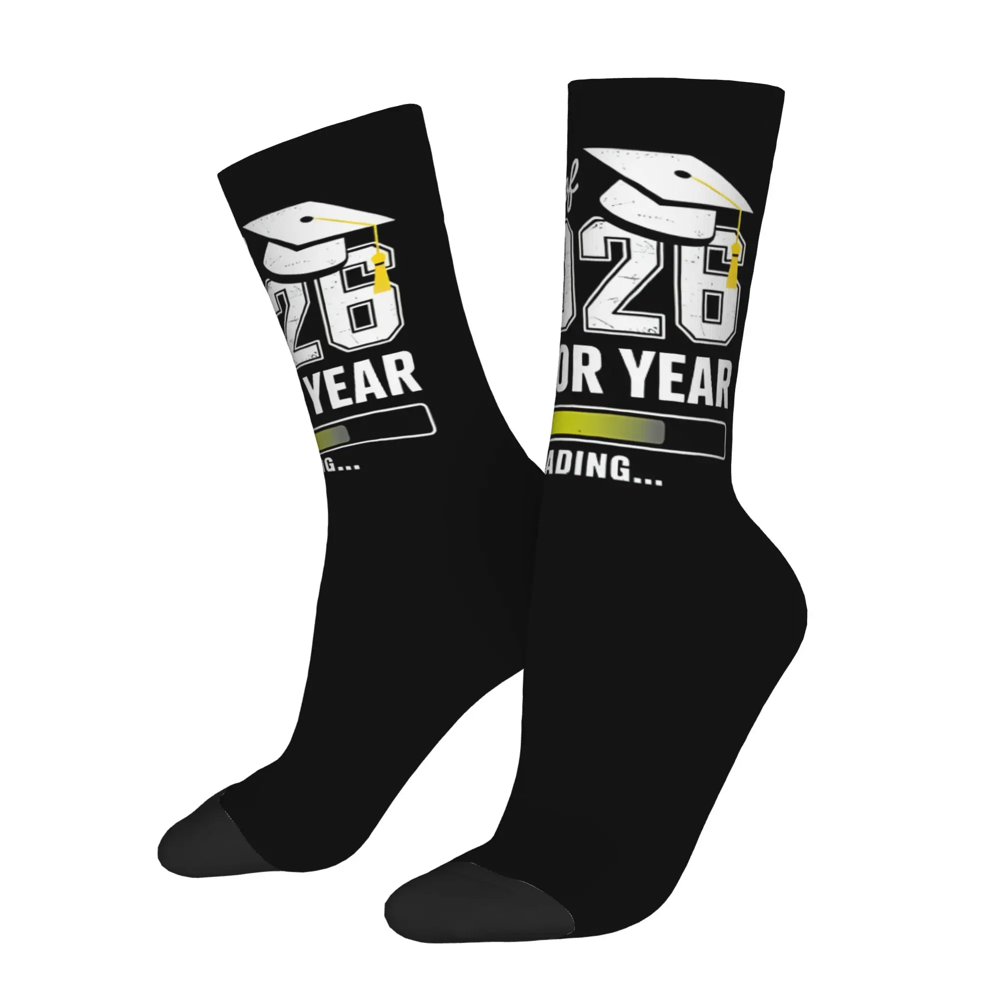 Funny Sock Graduation in 2026 Class Of 2026 Senior  Loading Hip Hop Quality Pattern Printed Men Crew Socks Novelty Men's Socks