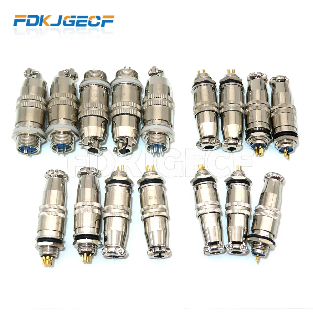 XS8 XS9 XS10 XS12 Aviation connector push-pull circular quick connector 2/3/4/5/6 pin Gold plated contact Male and Female plug