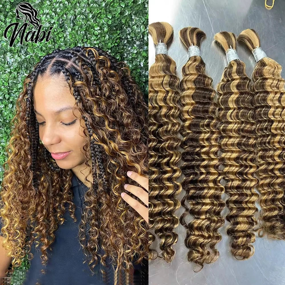 Nabi bulk comprar boho tranças cabelo humano em massa onda profunda sem trama cabelo humano brasileiro para tranças boho