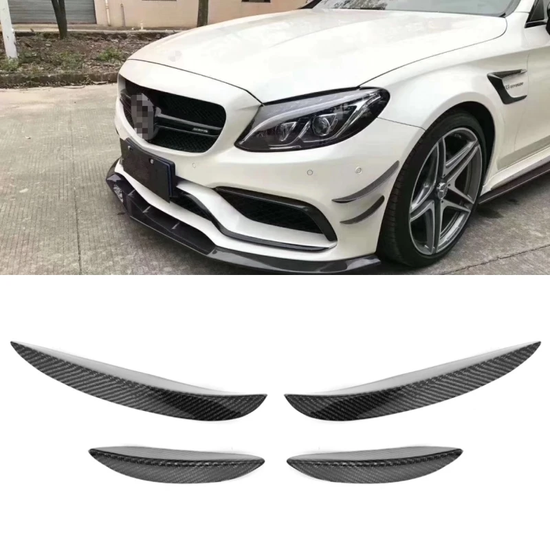 M Performance style carbon fiber front Canards For Mercedes Benz W205 Ture C63S 4-Door 2015-2018 W205 car Side Canards