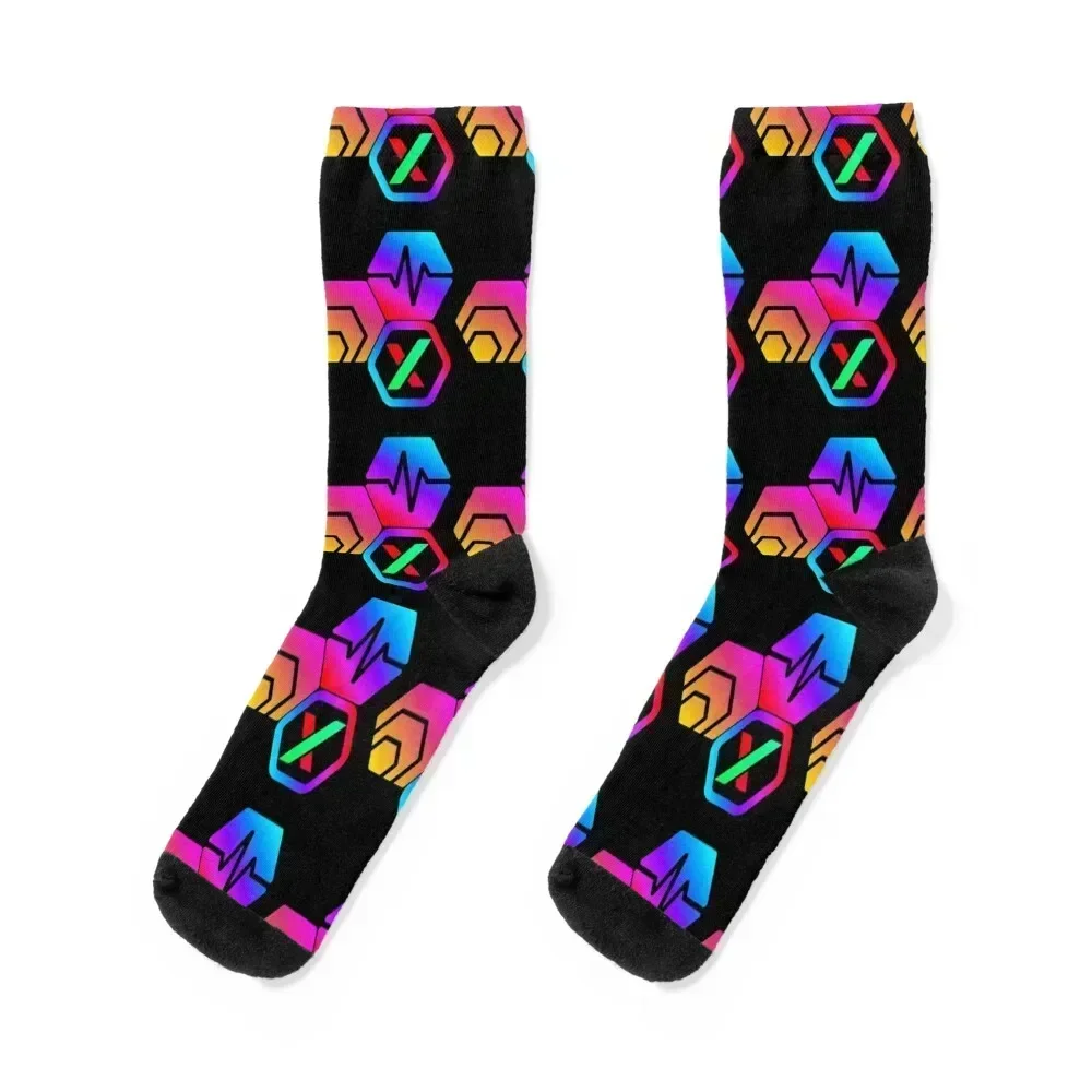 

PulseX PLSX Crypto Logo Hex Pulse Socks colored designer brand custom sports heated Woman Socks Men's