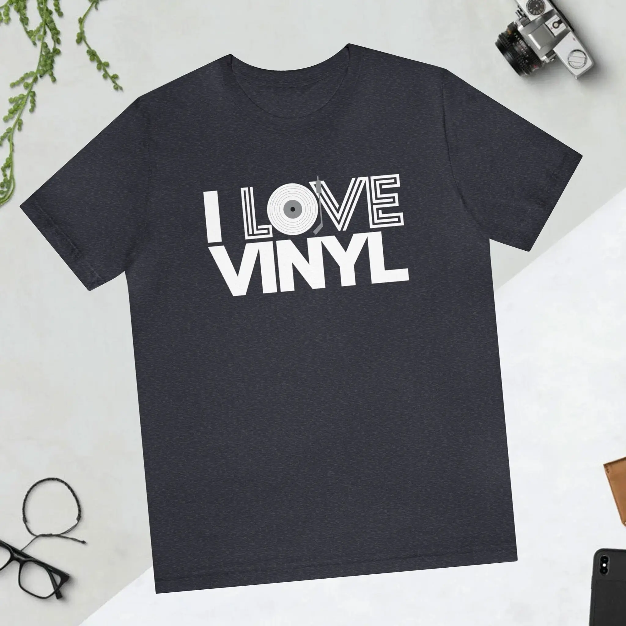 I Love Vinyl Deejay Club Life T Shirt For Him Dance Music Lover DJ GifT Audiophile Her