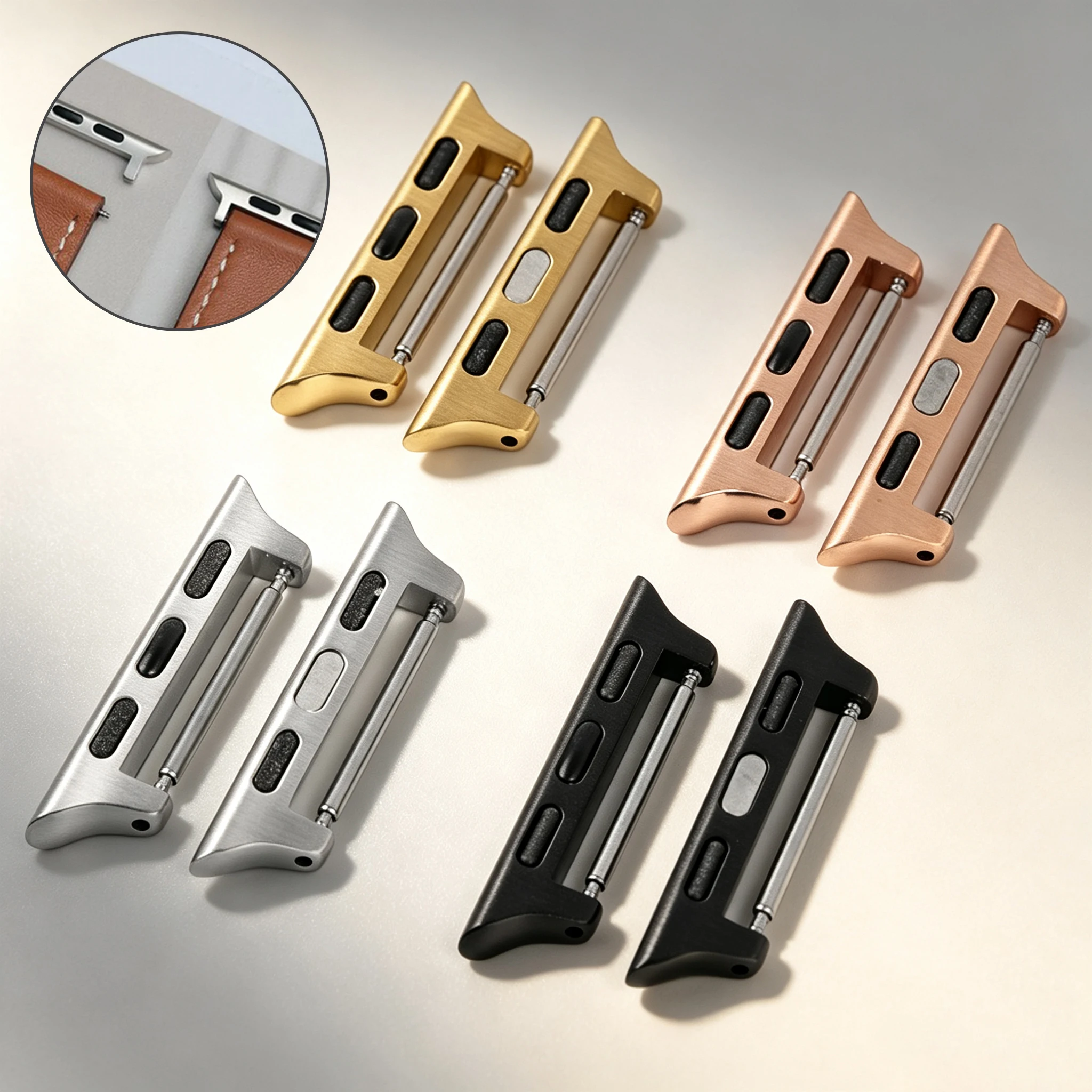 Stainless Steel Watchband Connector for Apple Watch Ultra 49mm 45mm 44mm 42mm 38mm Adapter for 9 8 7 6 5 22mm Width Straps