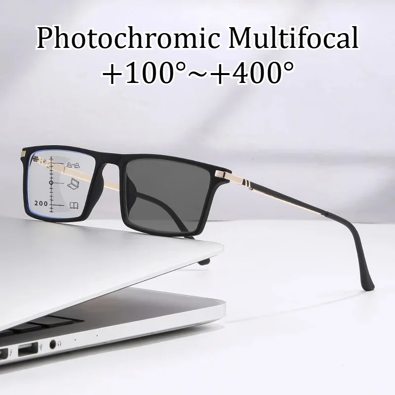 New Men's and Women's Progressive Multifunctional Reading Glasses Outdoor Travel Definition Anti Blue Light Glasses