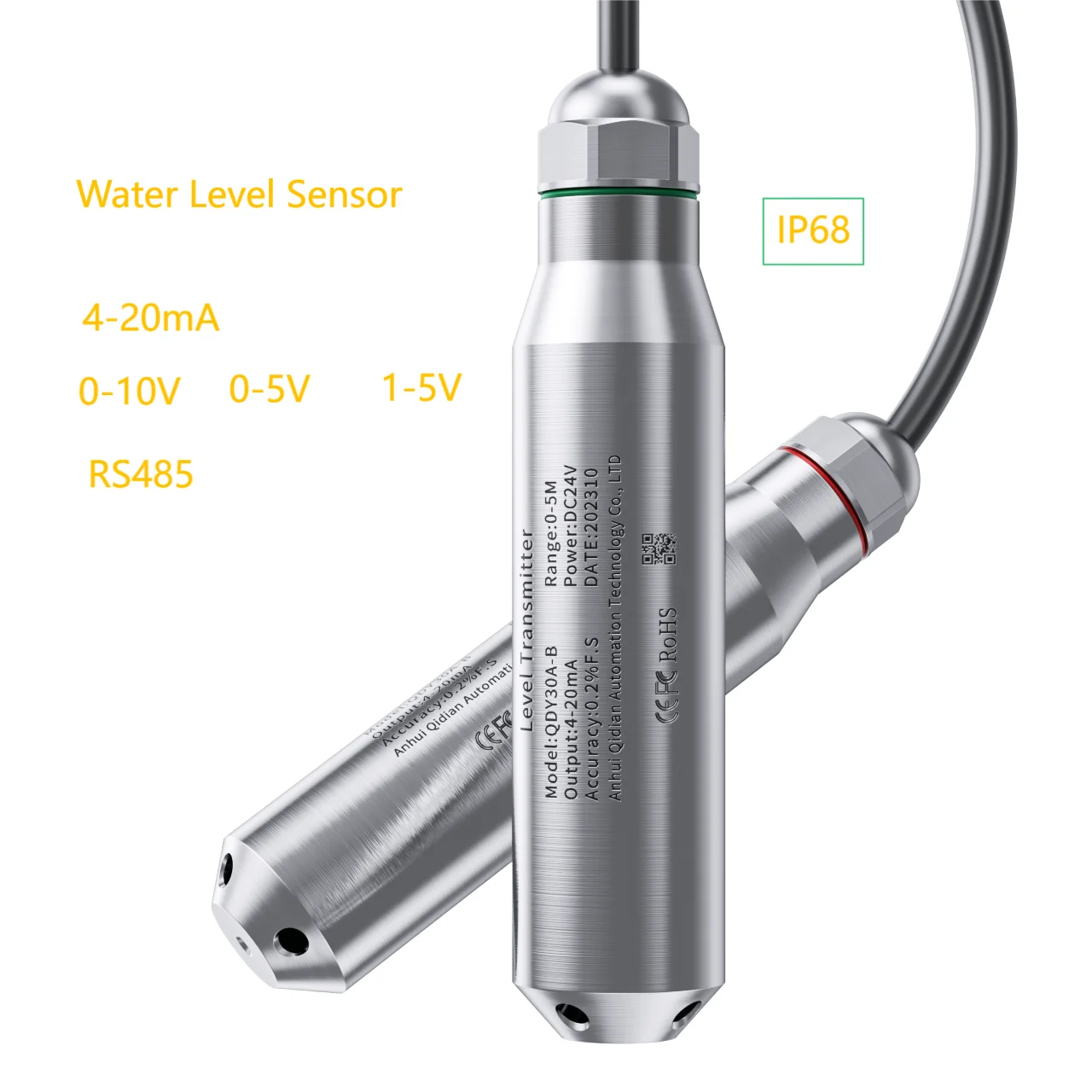 

0-80M 100M 110M Liquid Level Transmitter Water Level Sensor 4-20mA 0-10V Oil Fuel Liquid Level Transducer For Tank Deep Well