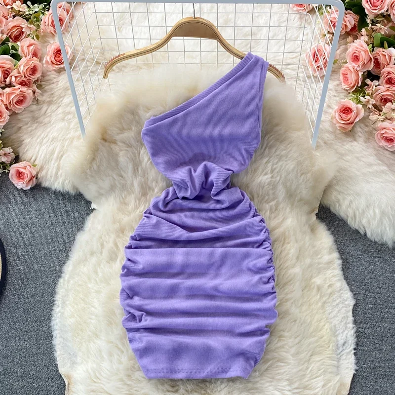 Woman Dress Elastic Bodycon Dresses for Women Skinny Pleated Sexy Vestidos Short Sleeveless Vestido 2026 Spring New