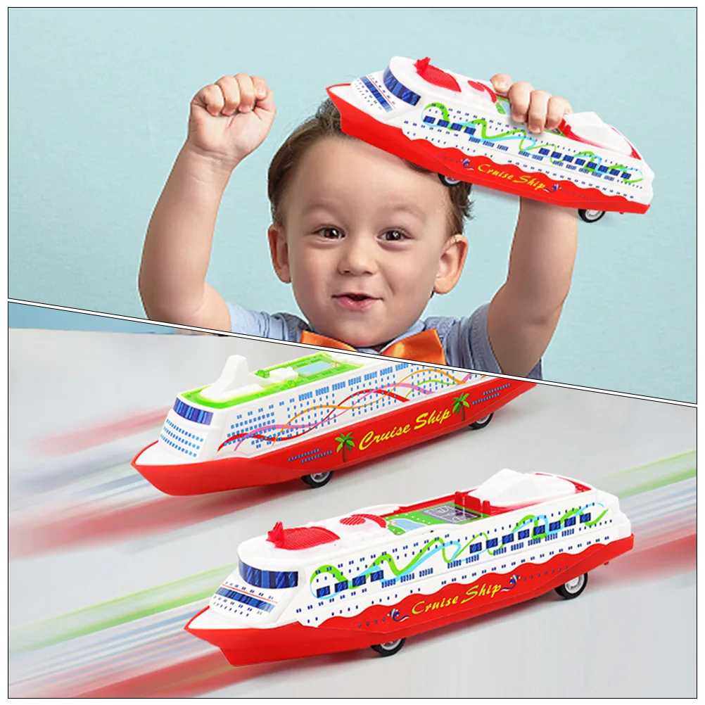 1PCS  Cruise Boat Ship Model Collection Pull Back Sliding Steamship Gliding Toy Gift for Kids Children Game Novelty Gag Toys