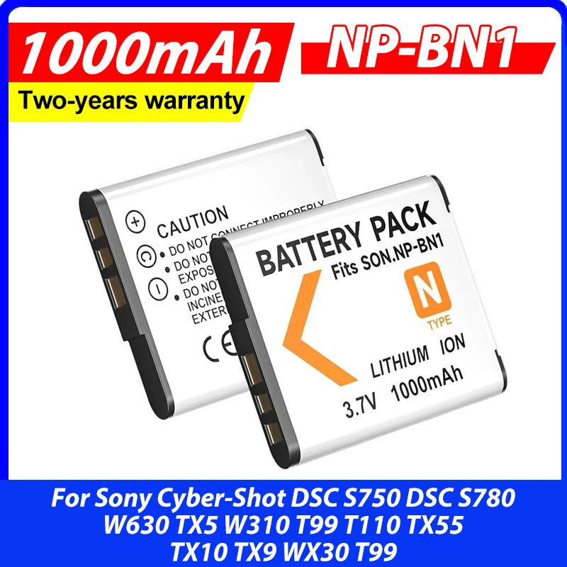 High-Capacity NP-BN1 NP BN1 NPBN1 Battery for Sony Cyber-Shot DSC S750 DSC S780 W630 TX5 W310 T99 T110 TX55 TX10 TX9 WX30 T99