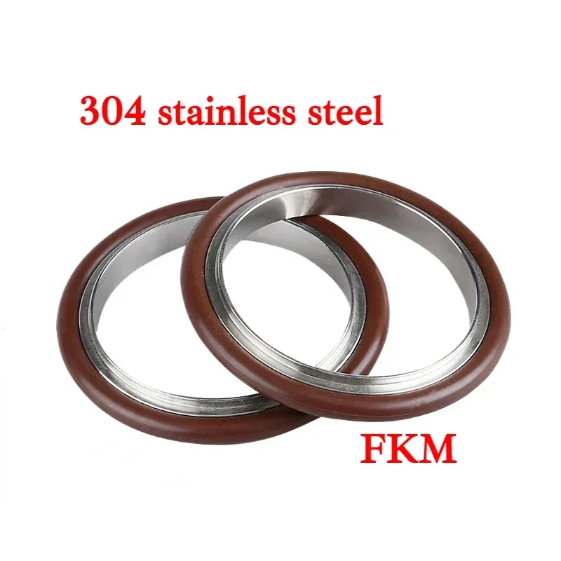 KF 10 16 25 40 50 63 80 100 125 160 304 Stainless Steel Sanitary Bracket Vacuum Clamp Fittiing FKM Fluorine Rubber Ring Gasket