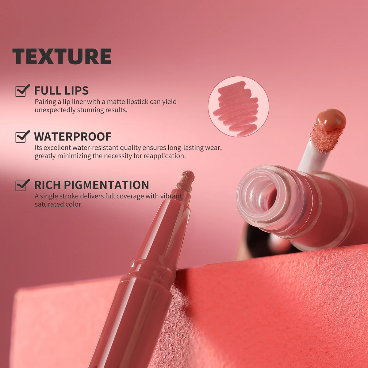 YOUNG VISION 12 Color Lip Glaze + Lip Liner ComboLiquid Lip LinerMoisturizing, smooth, easy-to-apply color lip liner