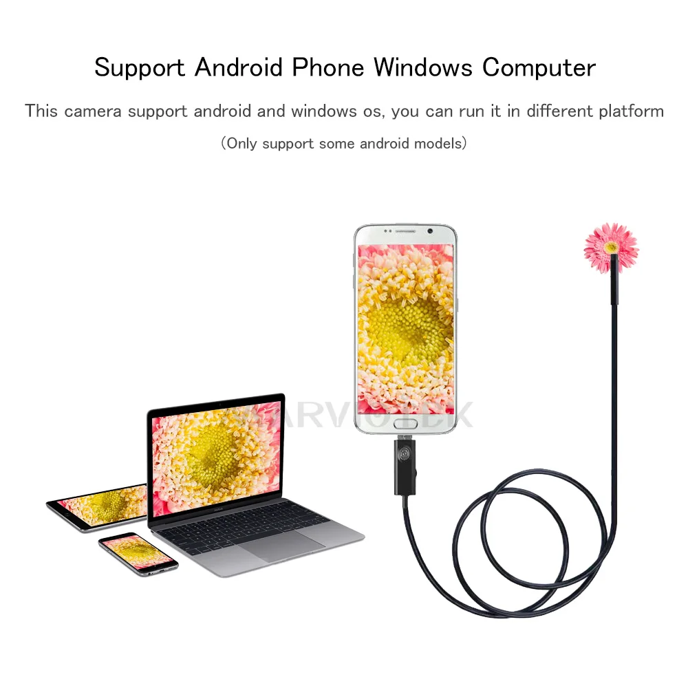 5.5mm Endoscope USB Endoscope Camera HD 2m/10m Android OTG Flexible Snake Pipe Inspection 2 in 1 Android Phone Borescope Camera