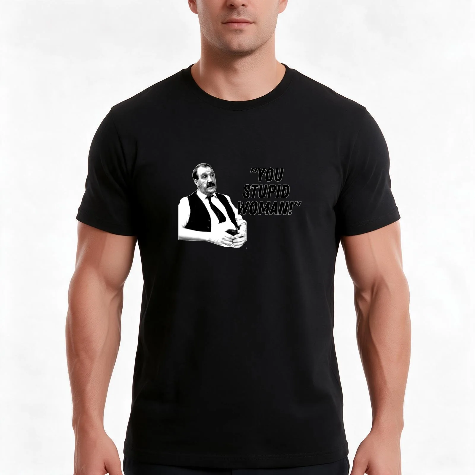 You Stupid Woman, Rene Artois Allo Allo T T-Shirt, Vintage Retro Graphic Tee, Unisex Summer Casual Streetwear Top