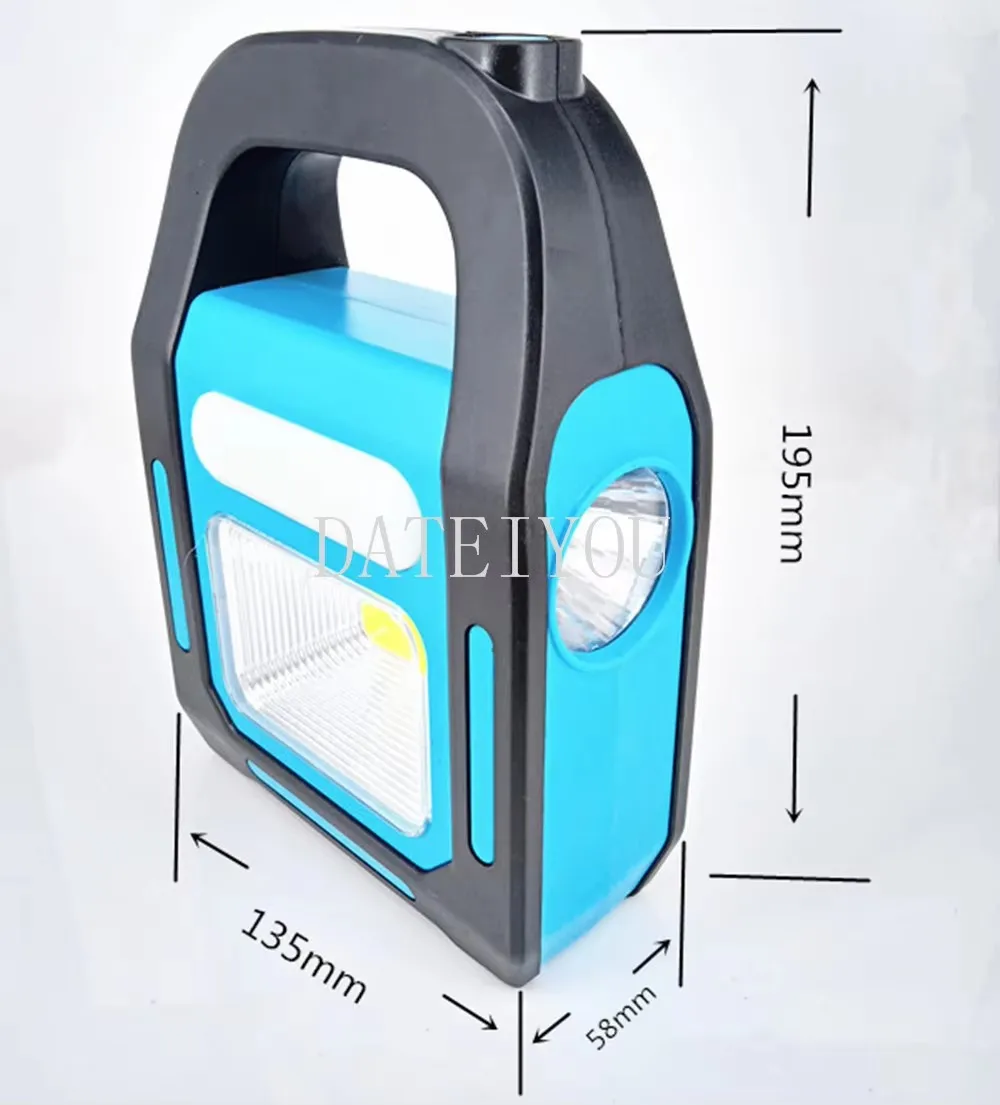 COB Working Emergency Light Mobile Lantern Solar Powered USB Rechargeable Outdoor Camping Lamp Flashlight