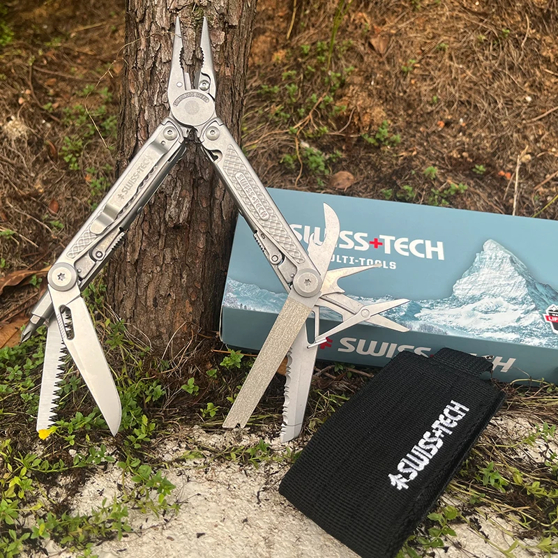 

SWISS TECH 18 in 1 Multitool Pliers EDC Folding Multi Tool Screwdriver Outdoor Camping Household Repair Multi-functional Tool