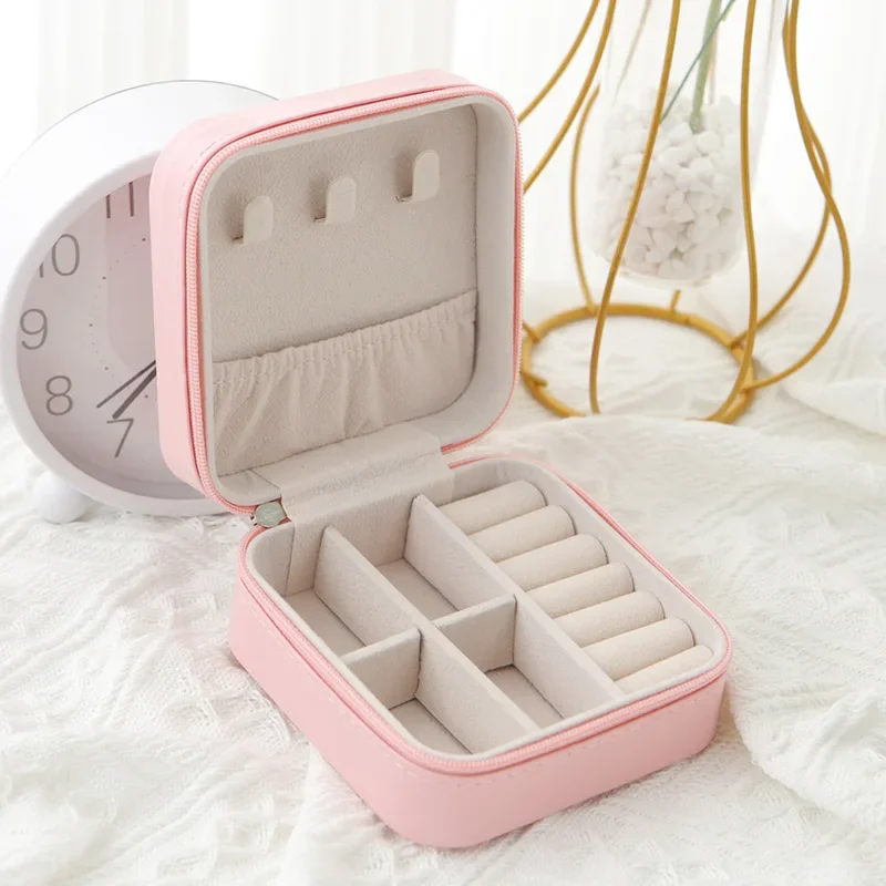 Elegant Leather Jewelry Organizer Box for Women Necklace Ring Earring Storage Travel Display For Case with Velvet Lining