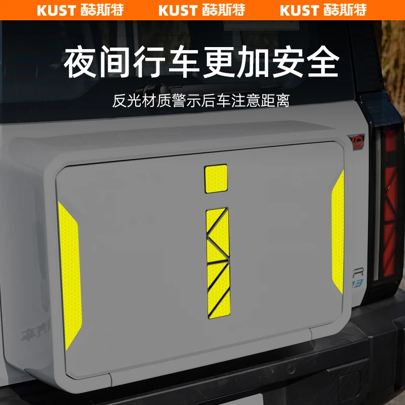 For Chery iCAR 03/03T Reflective Safety Sticker Set | Rear Trunk Warning Decals + 