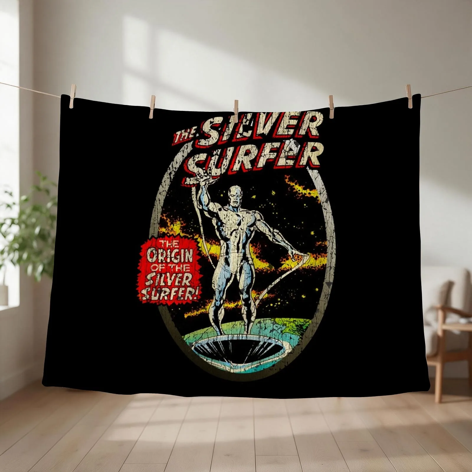 Silver Surf 1978 Cartoons Vintage Throw Blanket