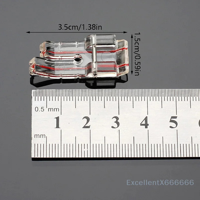 Domestic Sewing Machine Accessory - Plastic Clear Parallel Stitch Foot Presser Border Guide Tool for Accurate Seams