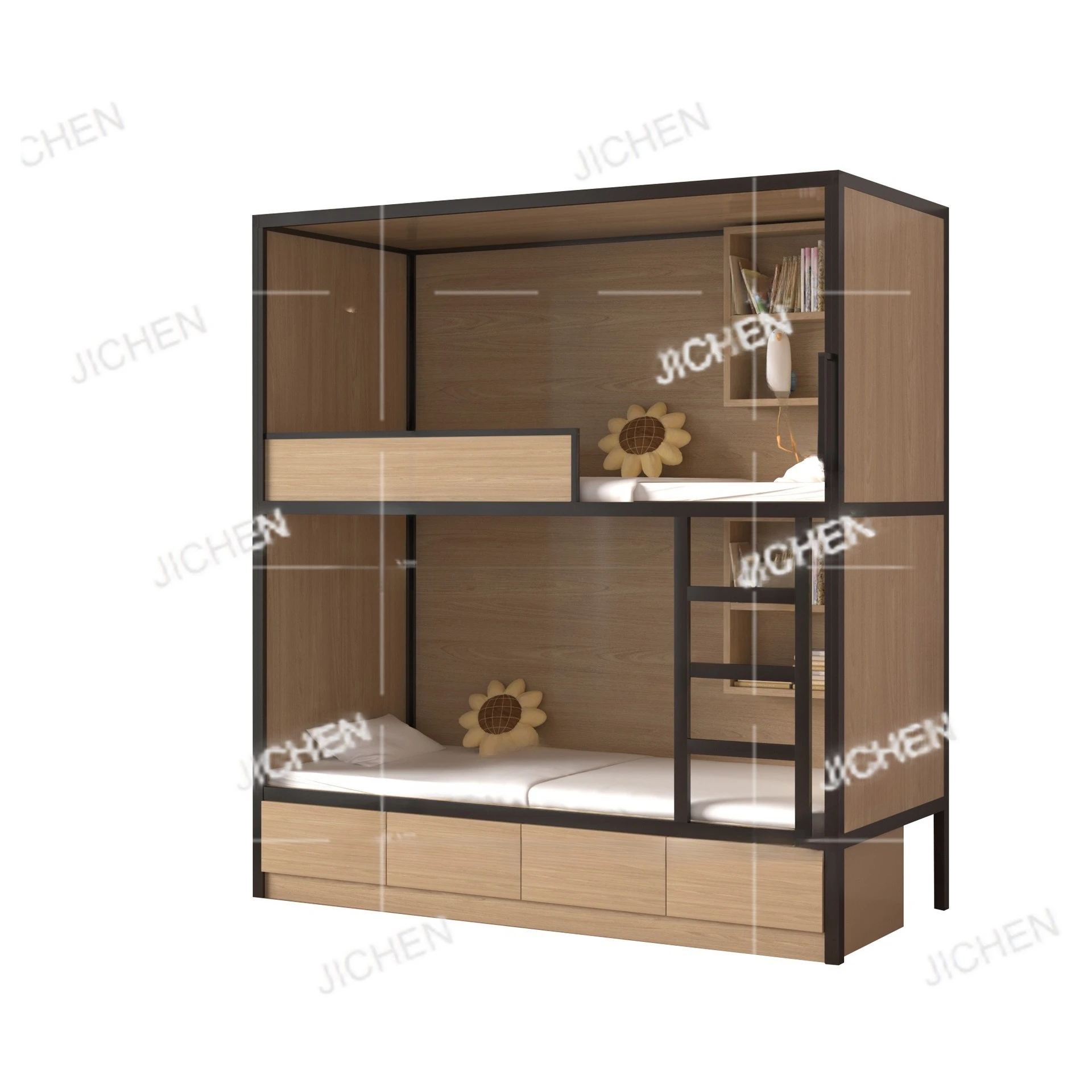 

Neu Space Capsule E-sports Hotel High and Low Bed Board Bunk Bed School Student Dormitory Double Deck Youth