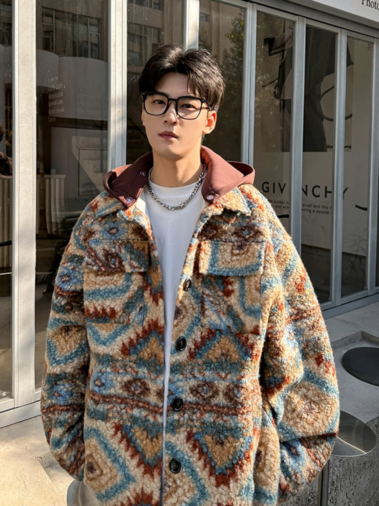 

Утепленная зимняя мужская шерстяная куртка с отстегивающимся капюшоном, в стиле ретро, в клетку, рабочая одежда, теплое уютное модное городское пальто с длинными рукавами