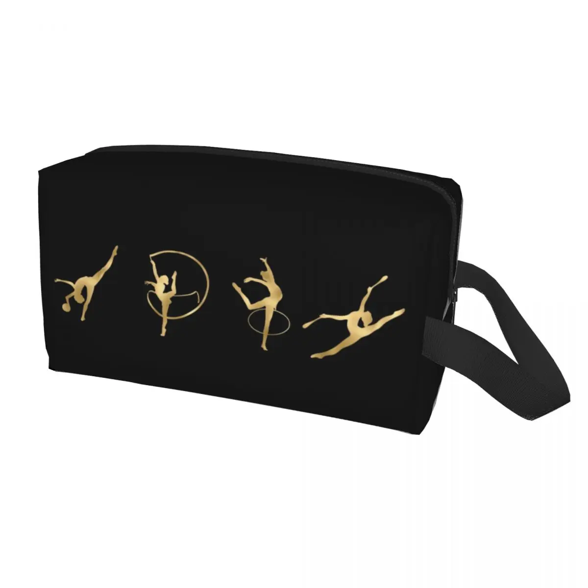 Rhythmic Gymnastics Gold LIne Makeup Bag Women Travel Cosmetic Organizer Fashion Storage Toiletry Bags